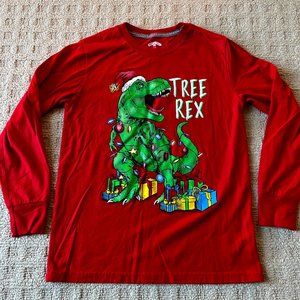 Holiday Time Christmas Boys Long Sleeve Tree Rex Shirt - Size Large